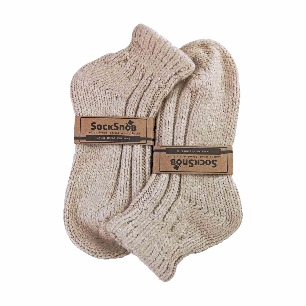 1 Pack Ladies Chunky Ribbed Low Cut Wool Blend Ankle Socks
