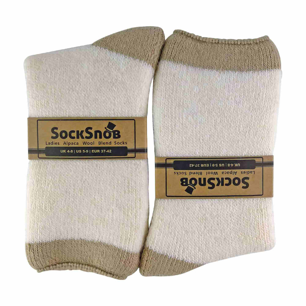 1 Pack Ladies Alpaca Wool Slipper Bed Socks with Star Grips