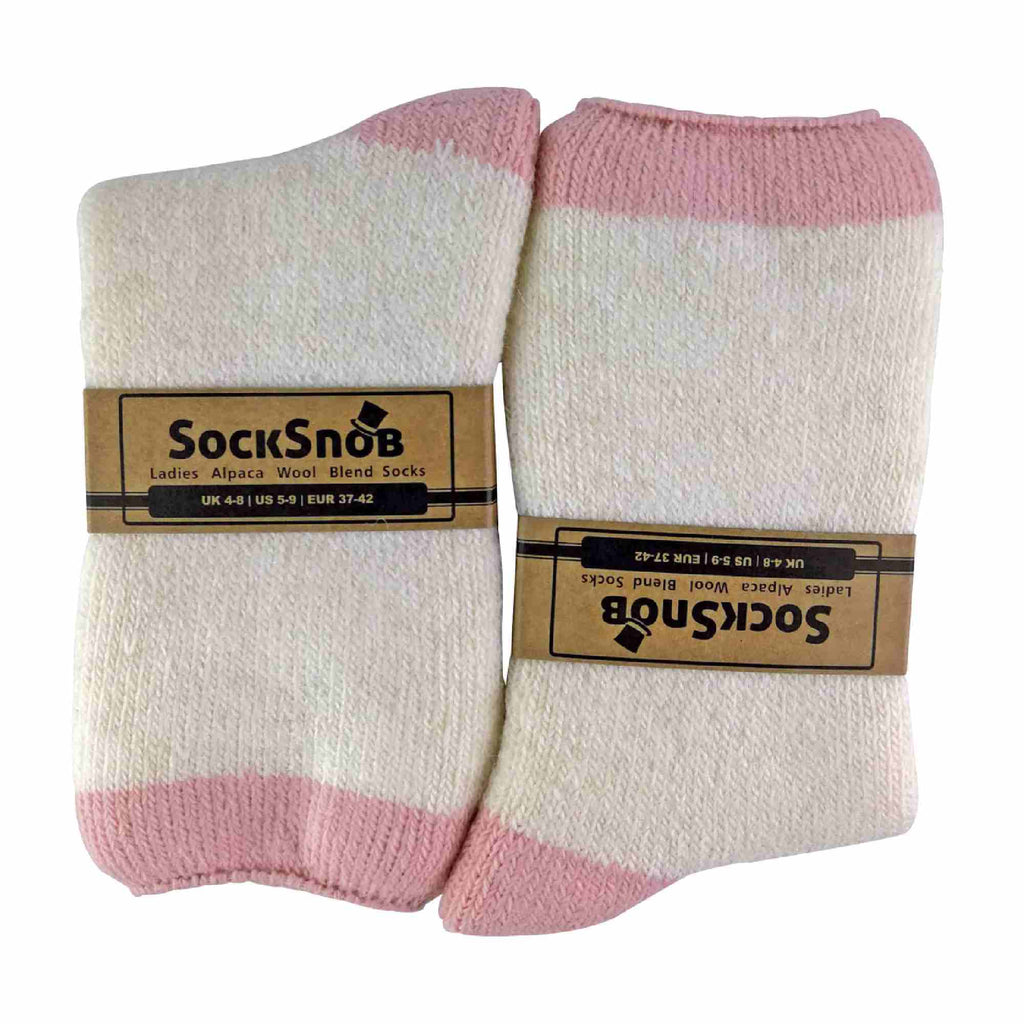 1 Pack Ladies Alpaca Wool Slipper Bed Socks with Star Grips