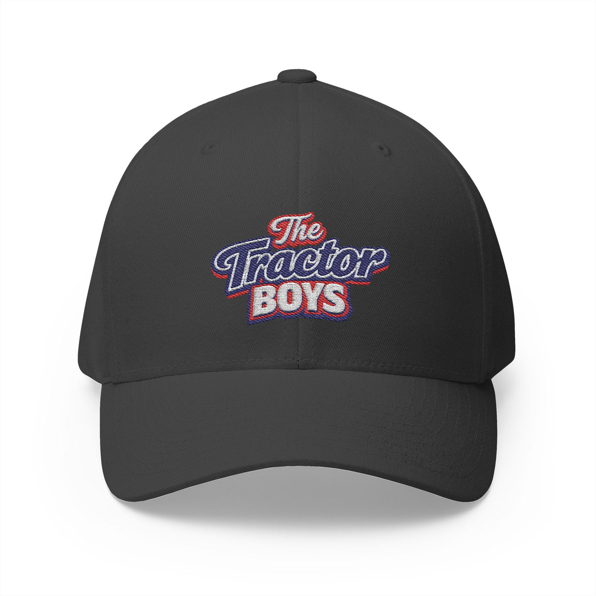Embroidered 'The Tractor Boys' Structured Cap - Retro Red & Blue Logo