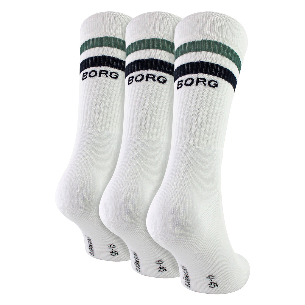 3 Pack Core Sport Ribbbed Top Crew Socks for Men