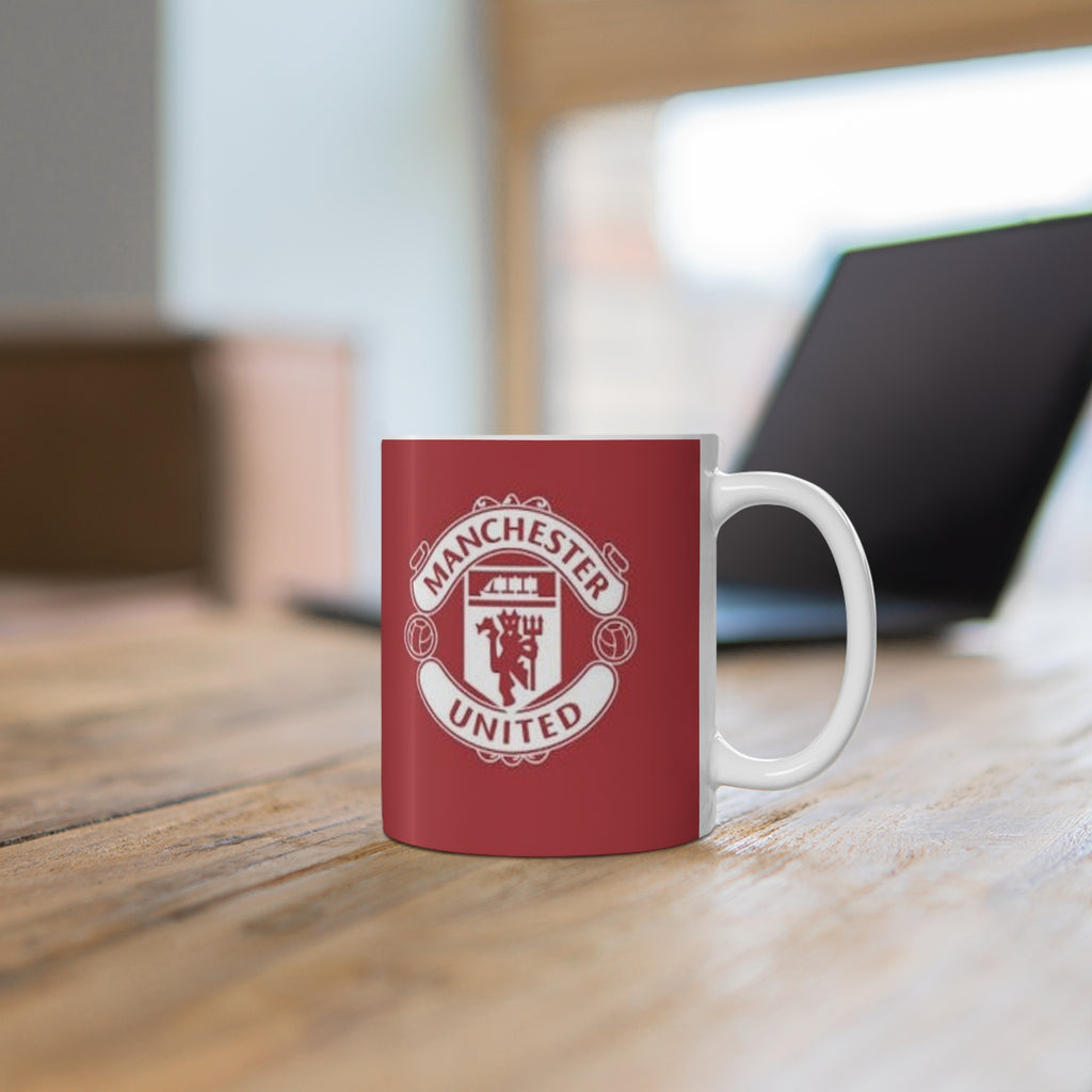 Manchester United Inspired Red Crest Ceramic Coffee Mug – 11oz & 15oz