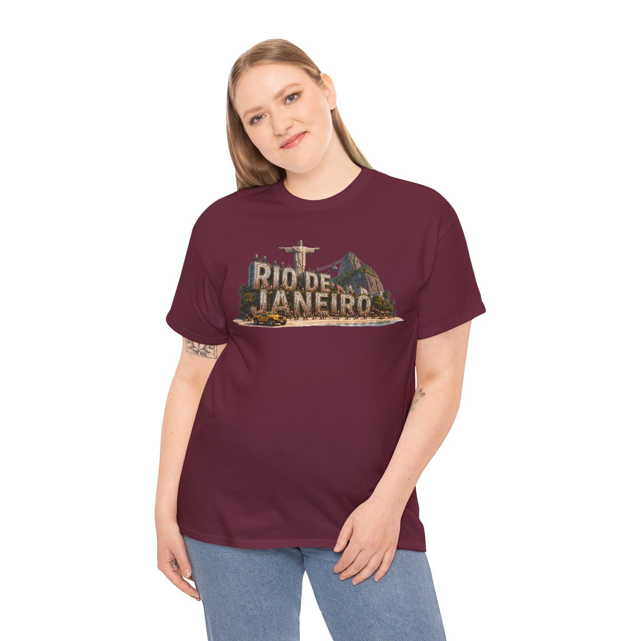 Rio de Janeiro Scenic T‑Shirt — Vintage Travel Tee with Christ the Redeemer Design