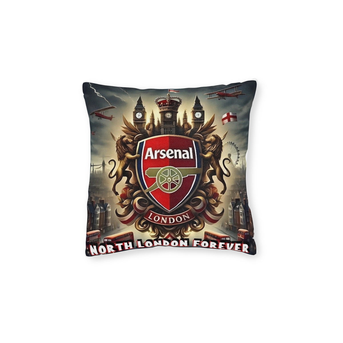 Arsenal London Crest Square Pillow — North London Forever Fan Cushion