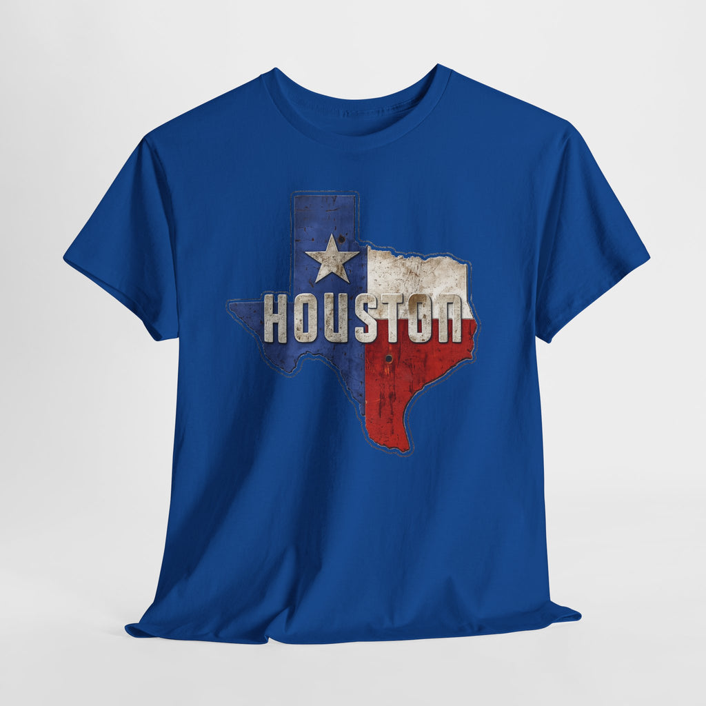 Houston Texas Flag Graphic Tee — Vintage State Outline T-Shirt