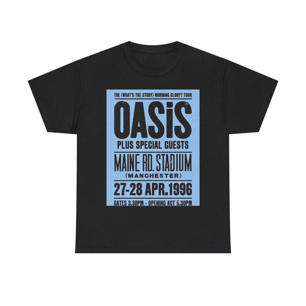 Oasis 1996 Maine Road Tour Poster T‑Shirt — Maine Rd. Stadium Concert Tee