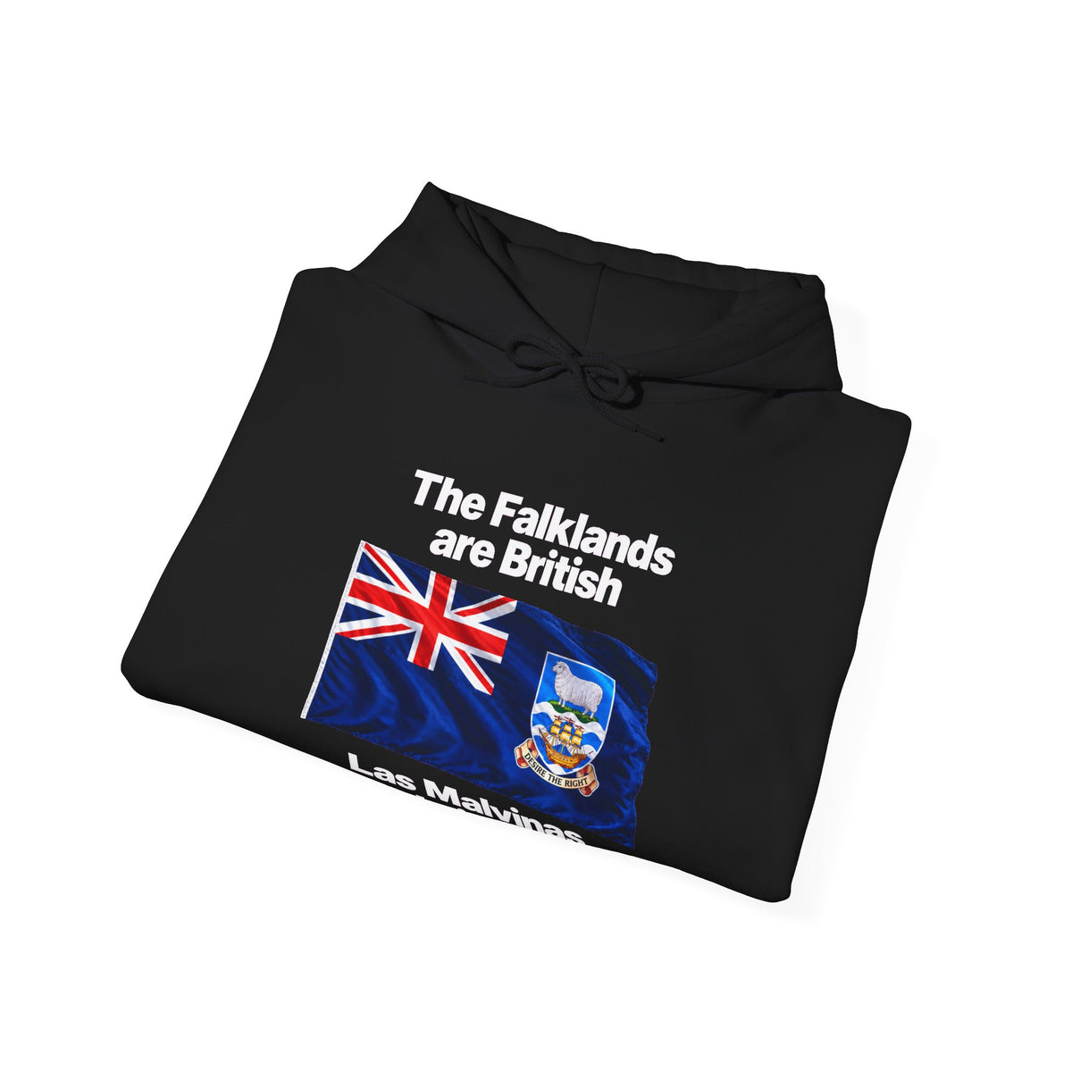 Falklands Are British Hoodie – Bilingual 'Las Malvinas son británicas' Flag Pullover
