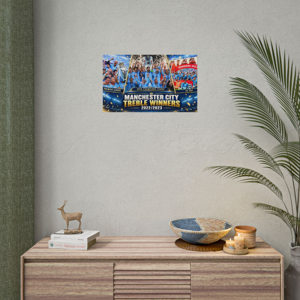 Manchester City Treble Winners 2022/2023 Poster