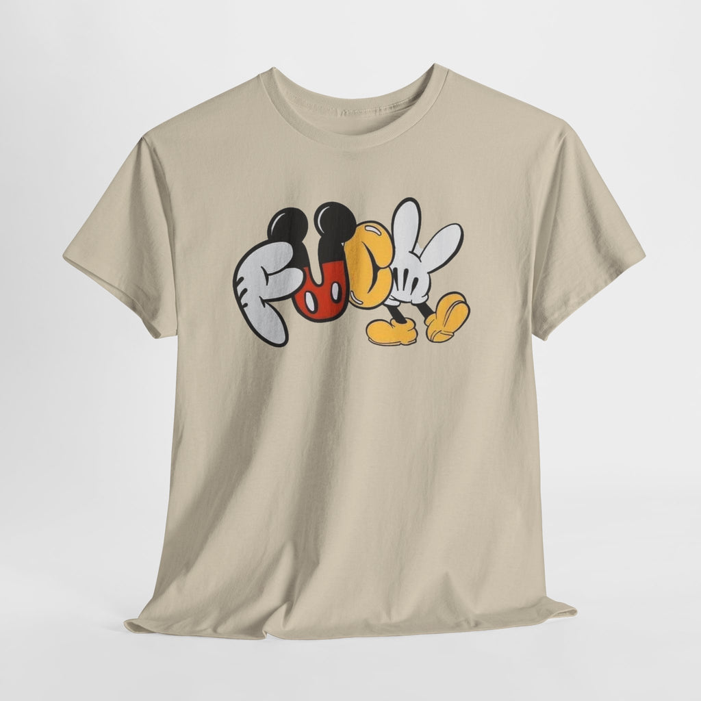 F**K Disney Graphic Tee — Playful Cartoon Hands & Shoes Design