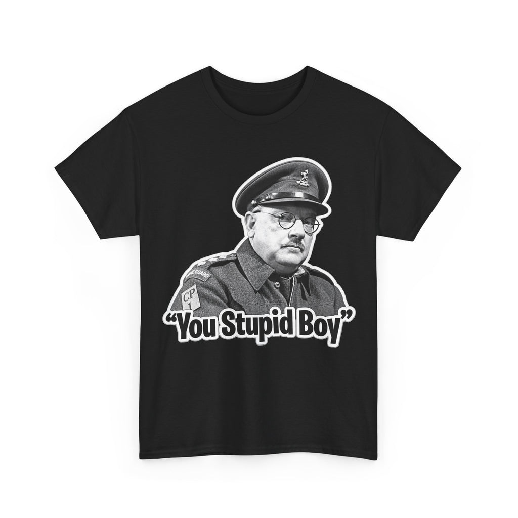 Dads Army Inspired You Stupid Boy T-Shirt — Vintage Cop Illustration Funny Graphic Tee
