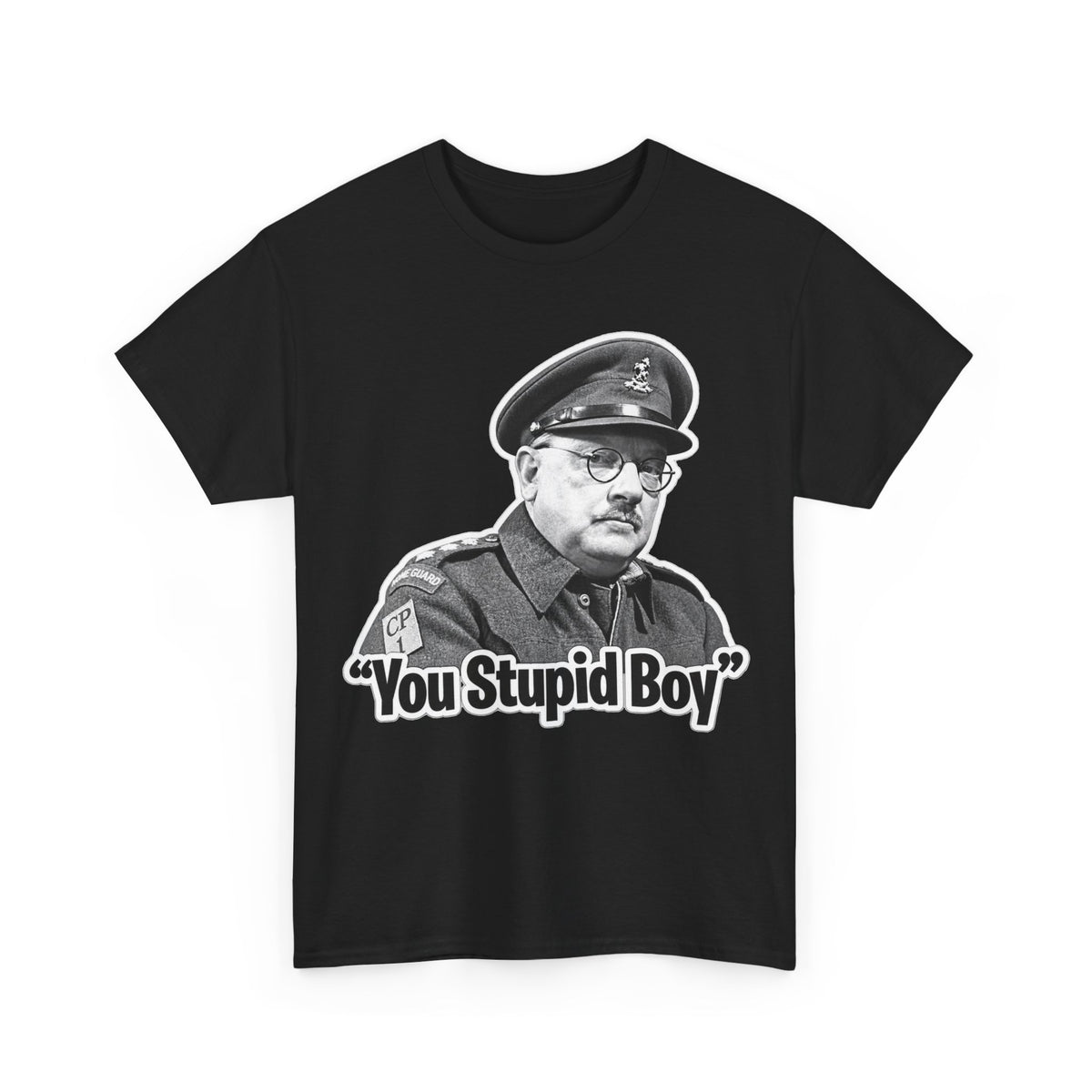 Dads Army Inspired You Stupid Boy T-Shirt — Vintage Cop Illustration Funny Graphic Tee
