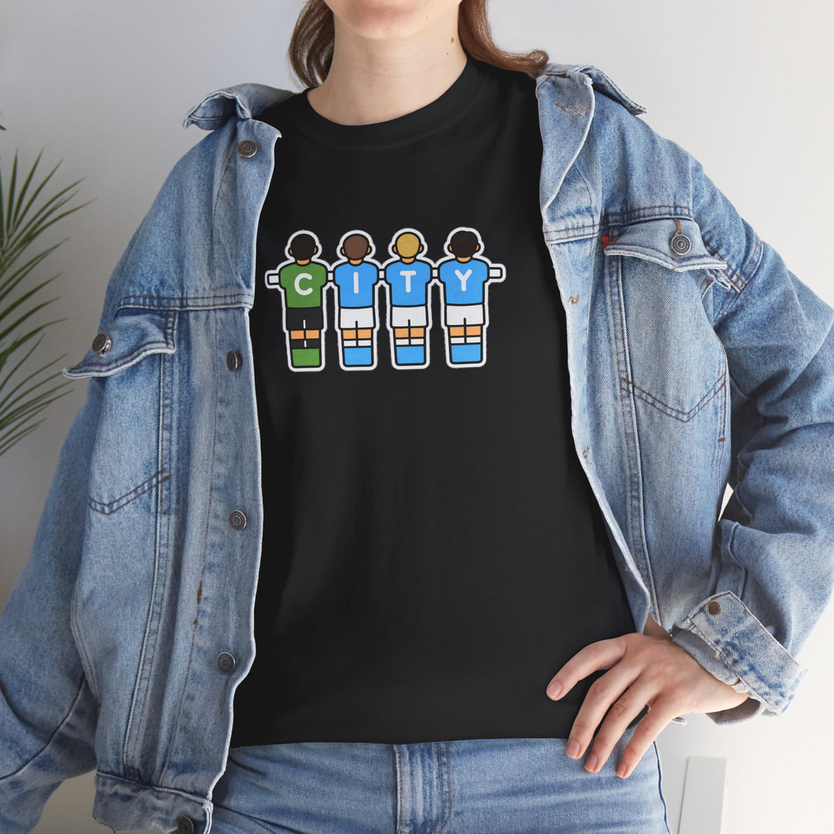 City Soccer Team Tee — Retro Foosball Players Graphic T-Shirt