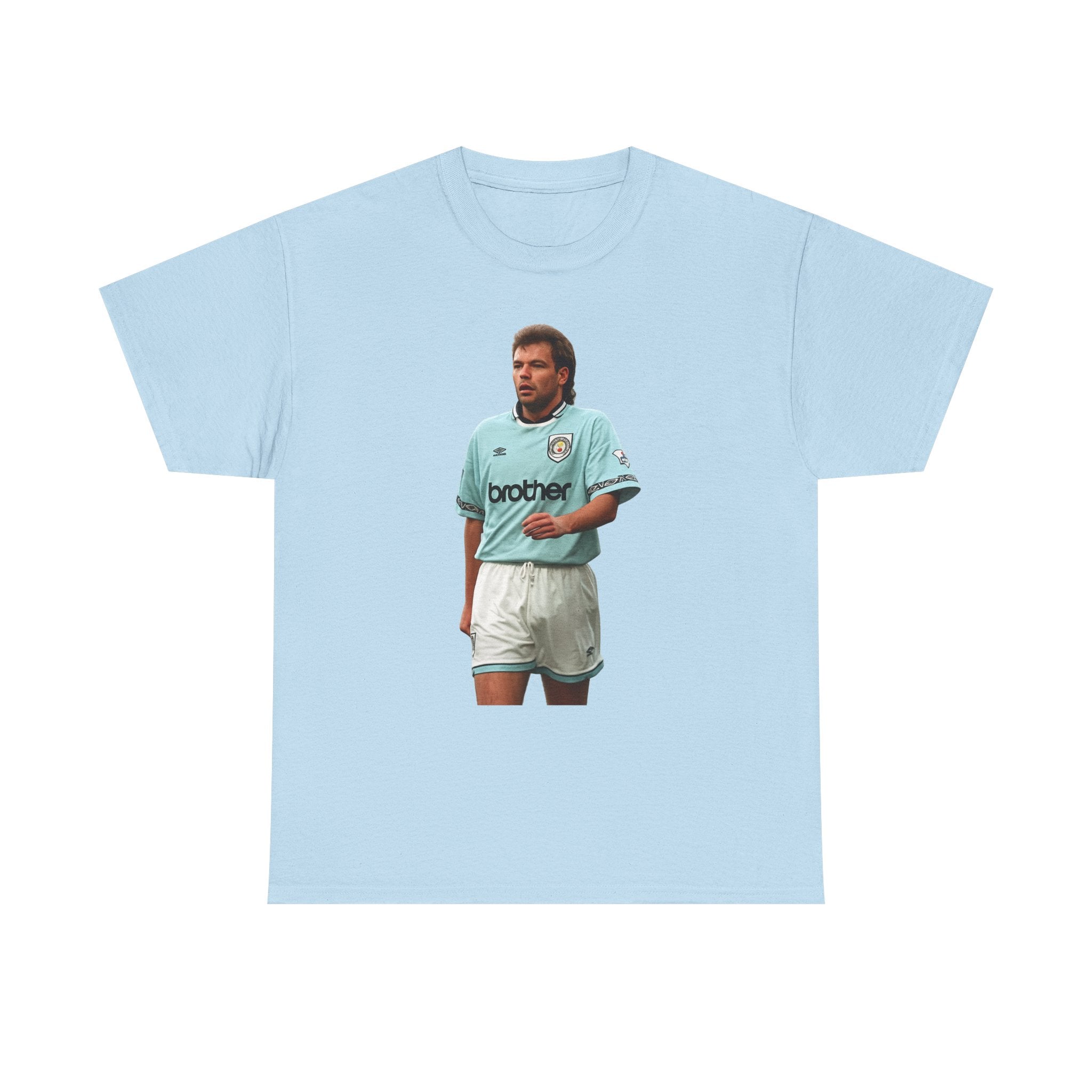 Uwe Rosler Manchester City Legend Graphic Tee - Retro Football Kit Print