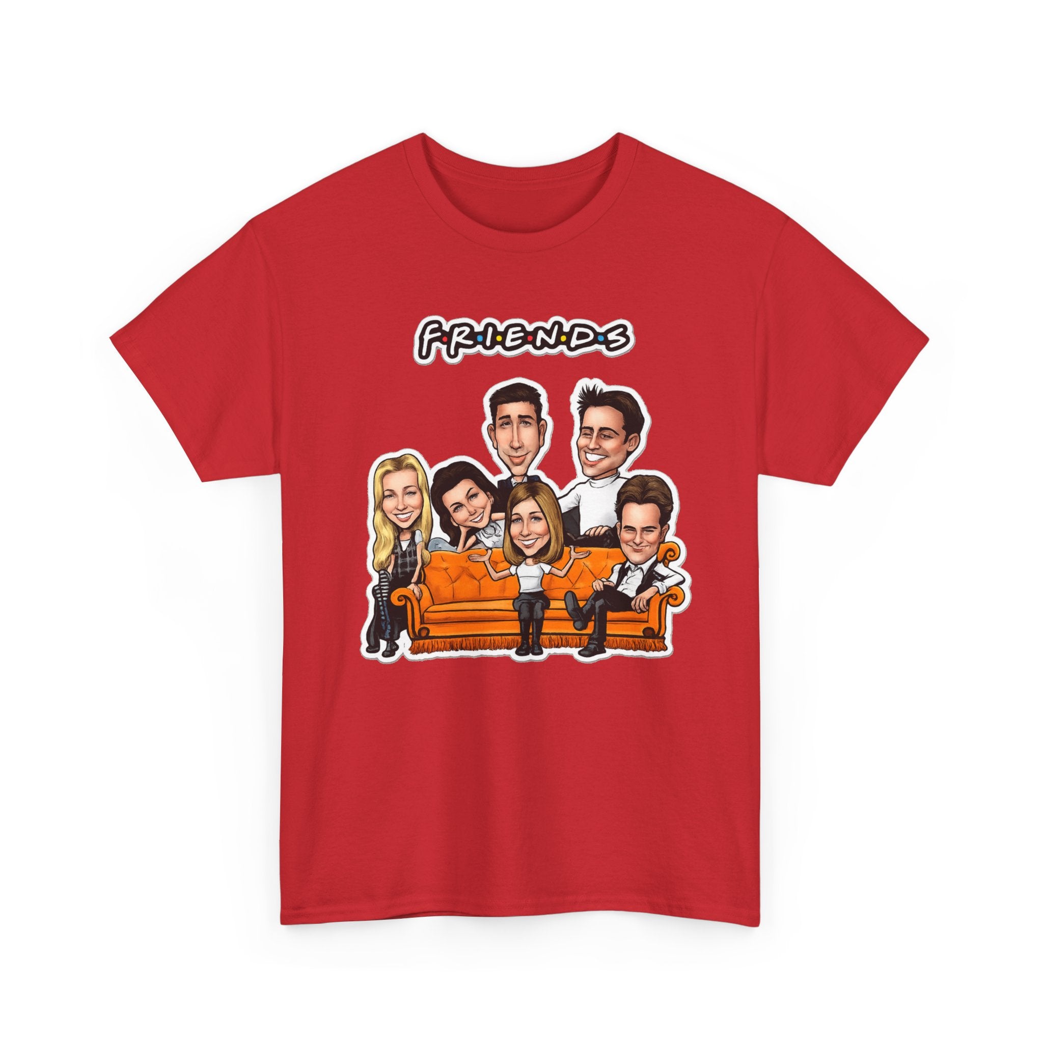 Friends TV Show Cartoon Cast T-Shirt — Iconic Couch Graphic Tee