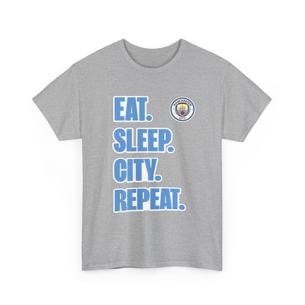 Eat. Sleep. City. Repeat. T‑Shirt — Manchester City Fan Tee