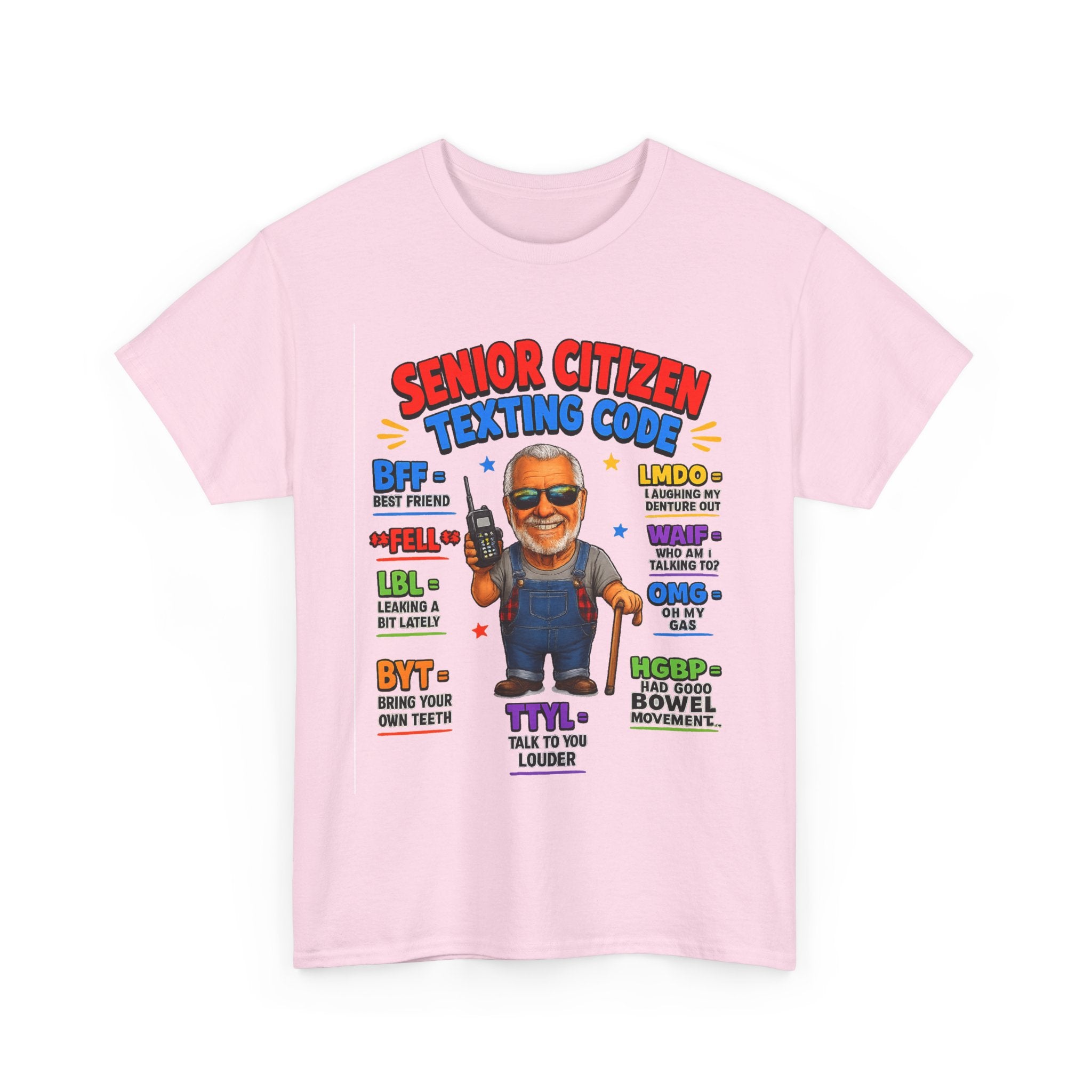 Senior Citizen Texting Code T-Shirt — Funny Grandpa Grandma Retirement Gift