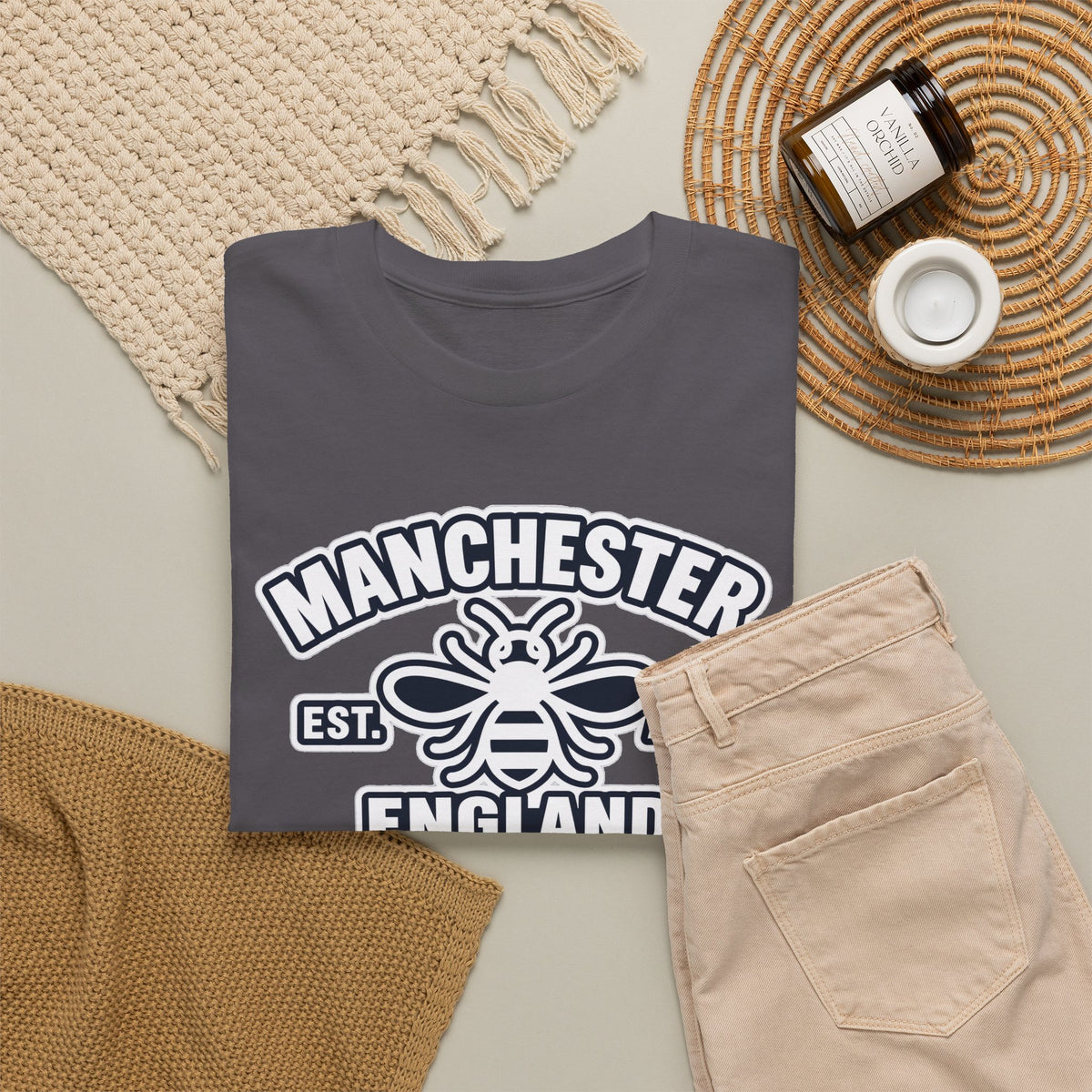 Manchester Bee Cotton T-Shirt – Established 1979 England Graphic Tee