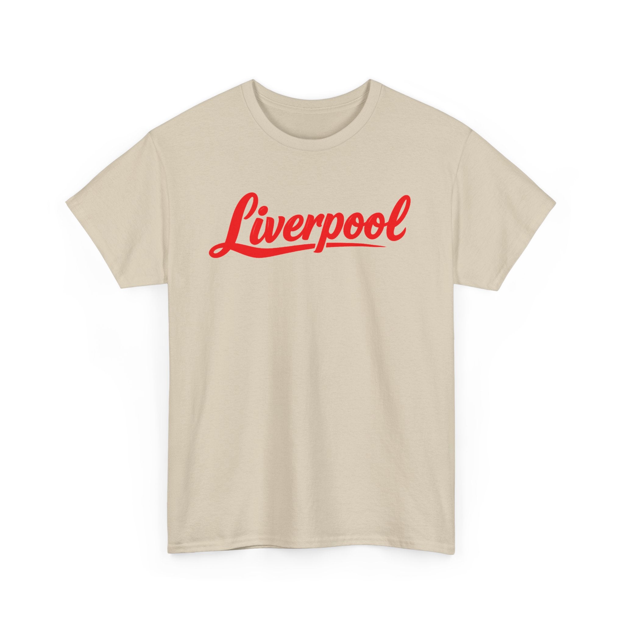 Liverpool Script T-Shirt — Retro Red Logo Tee for Fans