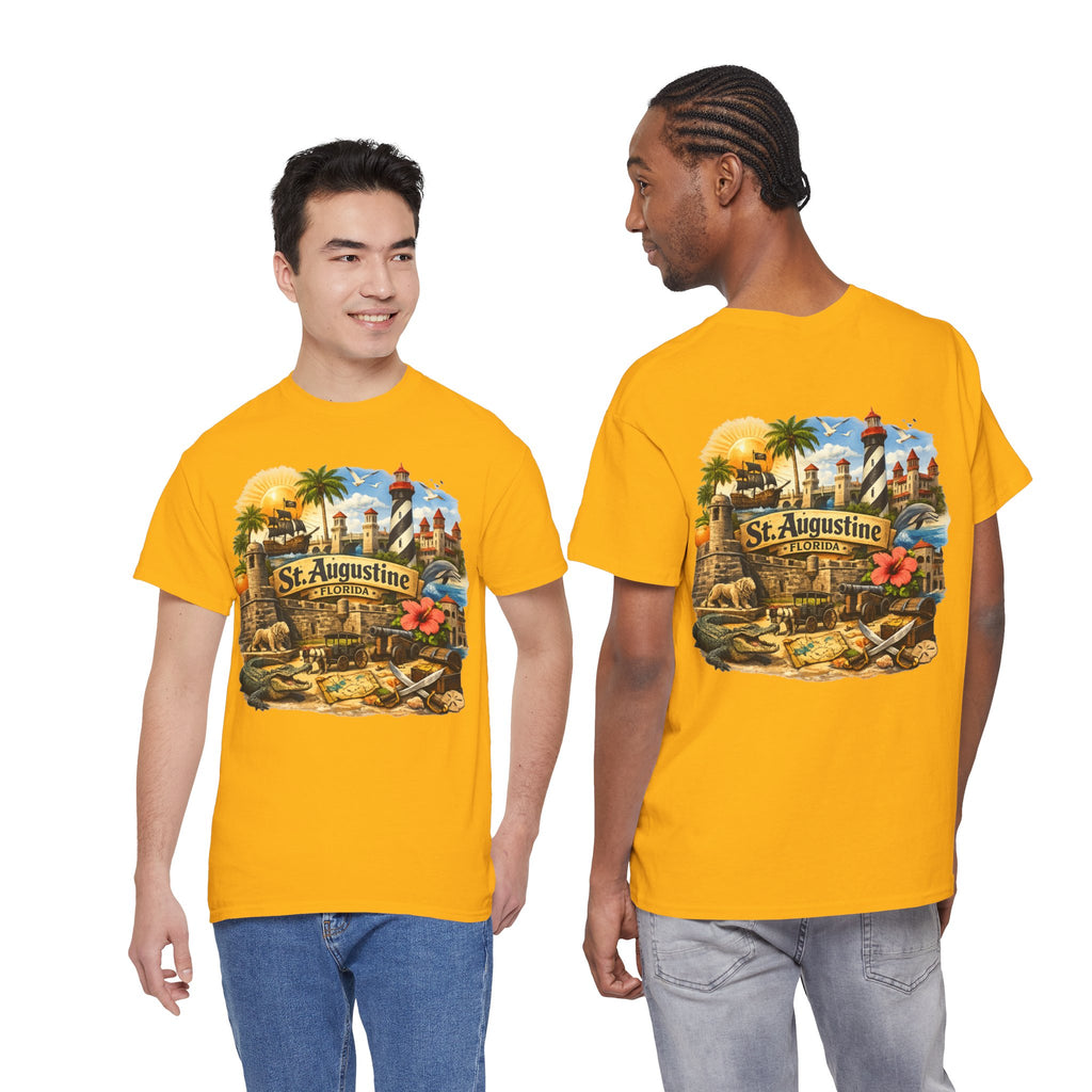 St. Augustine Florida Vintage Travel Tee — Retro Beach & Lighthouse Souvenir T-Shirt