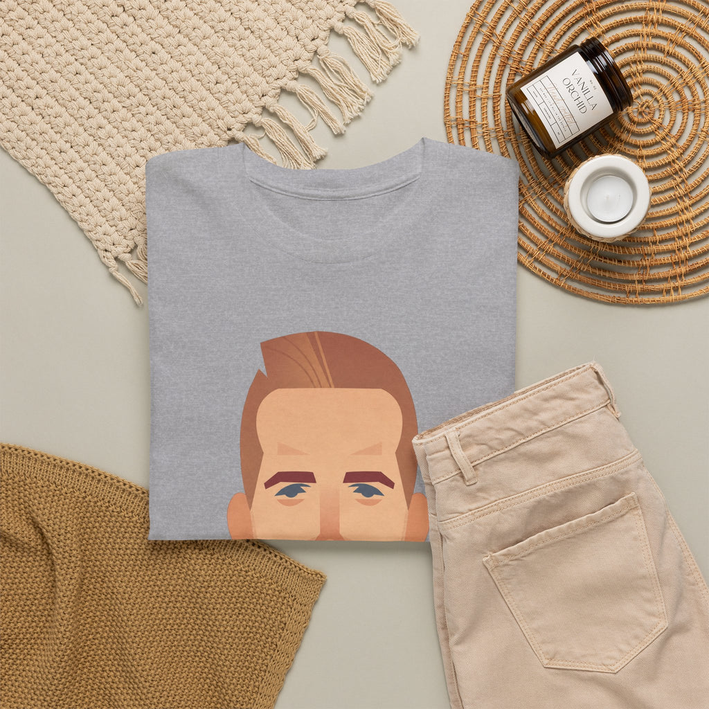 Harry Kane England Caricature Portrait Tee — Minimal Male Face Graphic Cotton T-Shirt