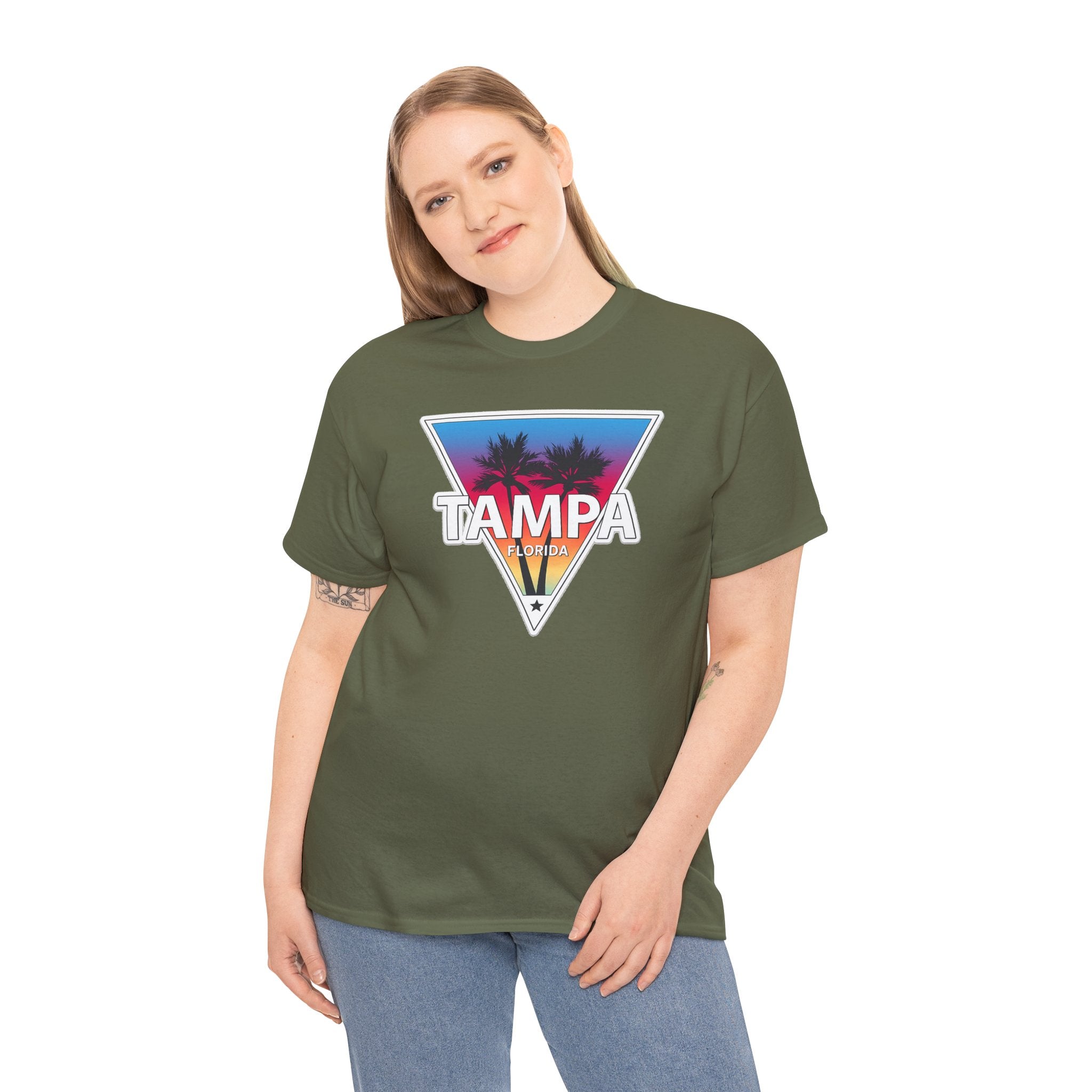 Tampa Retro Sunset Cotton T-Shirt