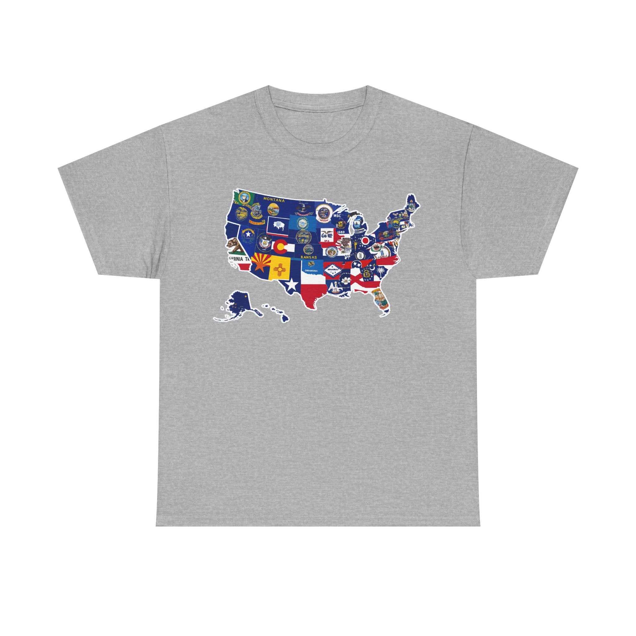 USA Map Flag T-Shirt — United States State Flag Map Tee