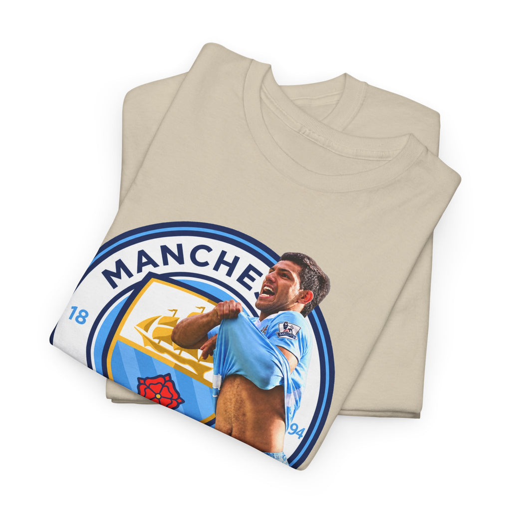 Sergio Aguero Manchester City Legend Soccer Tee — Player Celebration Graphic T-Shirt