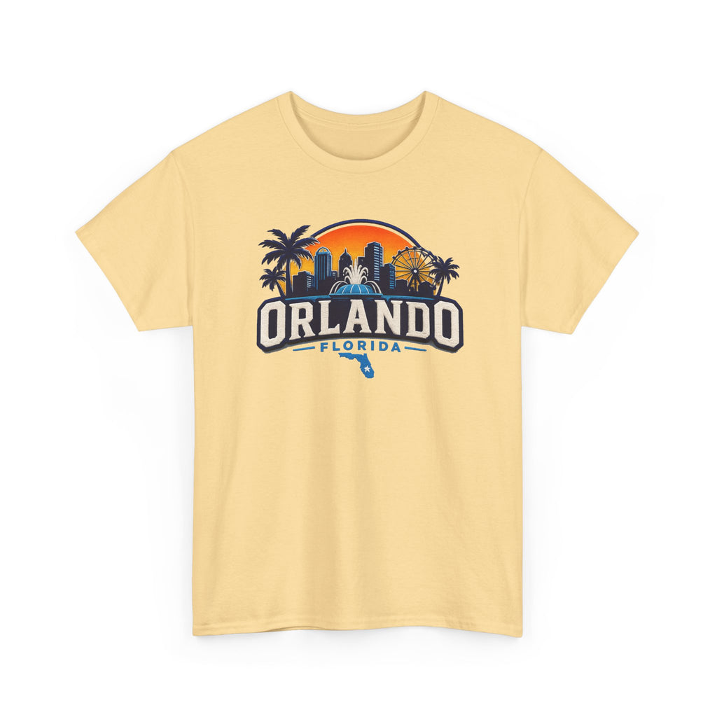 Orlando Florida Sunset T-Shirt — Retro Skyline & Palm Tree Vacation Tee
