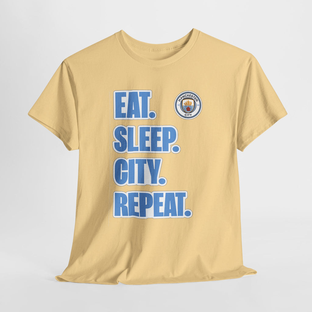 Eat. Sleep. City. Repeat. T‑Shirt — Manchester City Fan Tee
