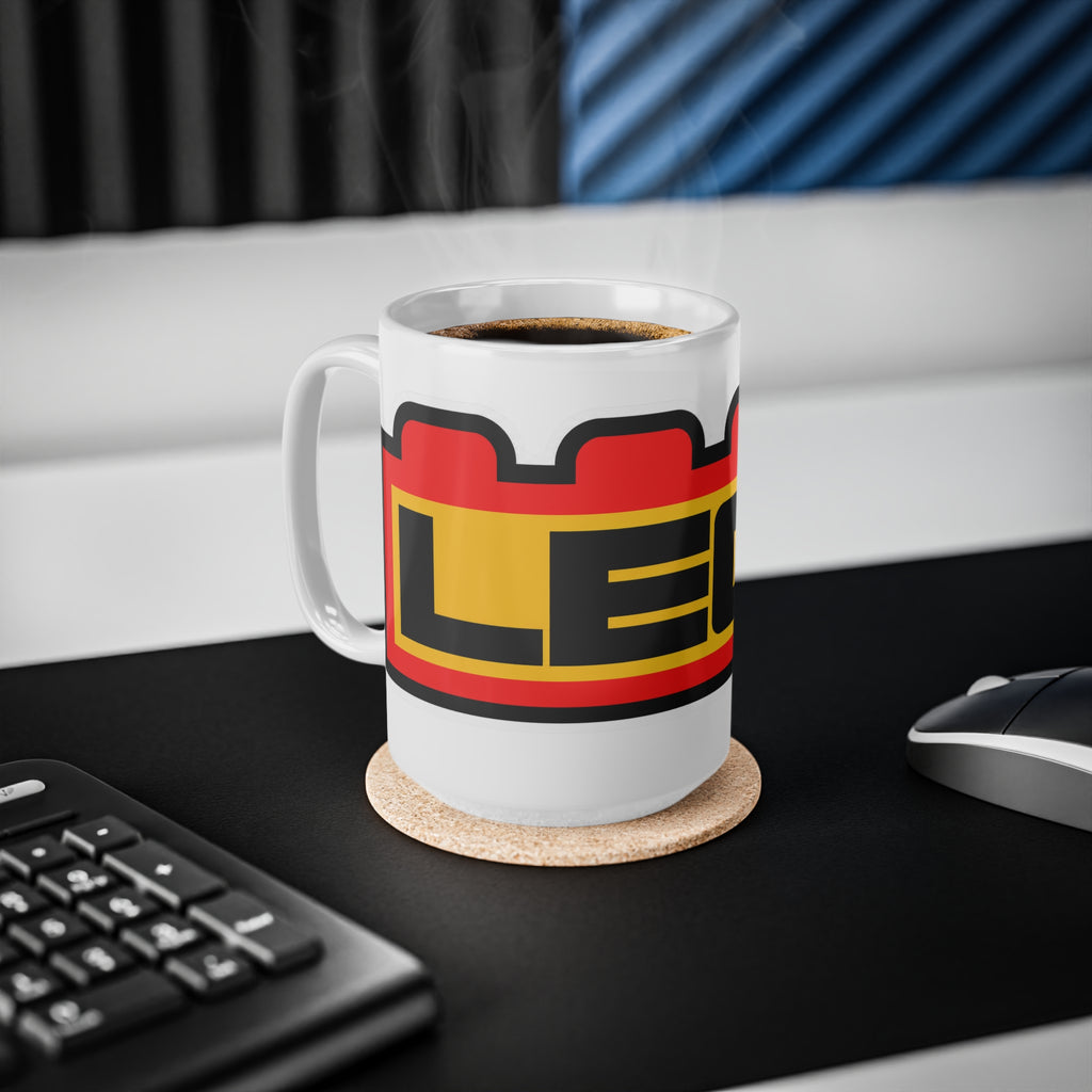 LEGO Logo Ceramic Coffee Mug — 11oz & 15oz Retro Brick Design
