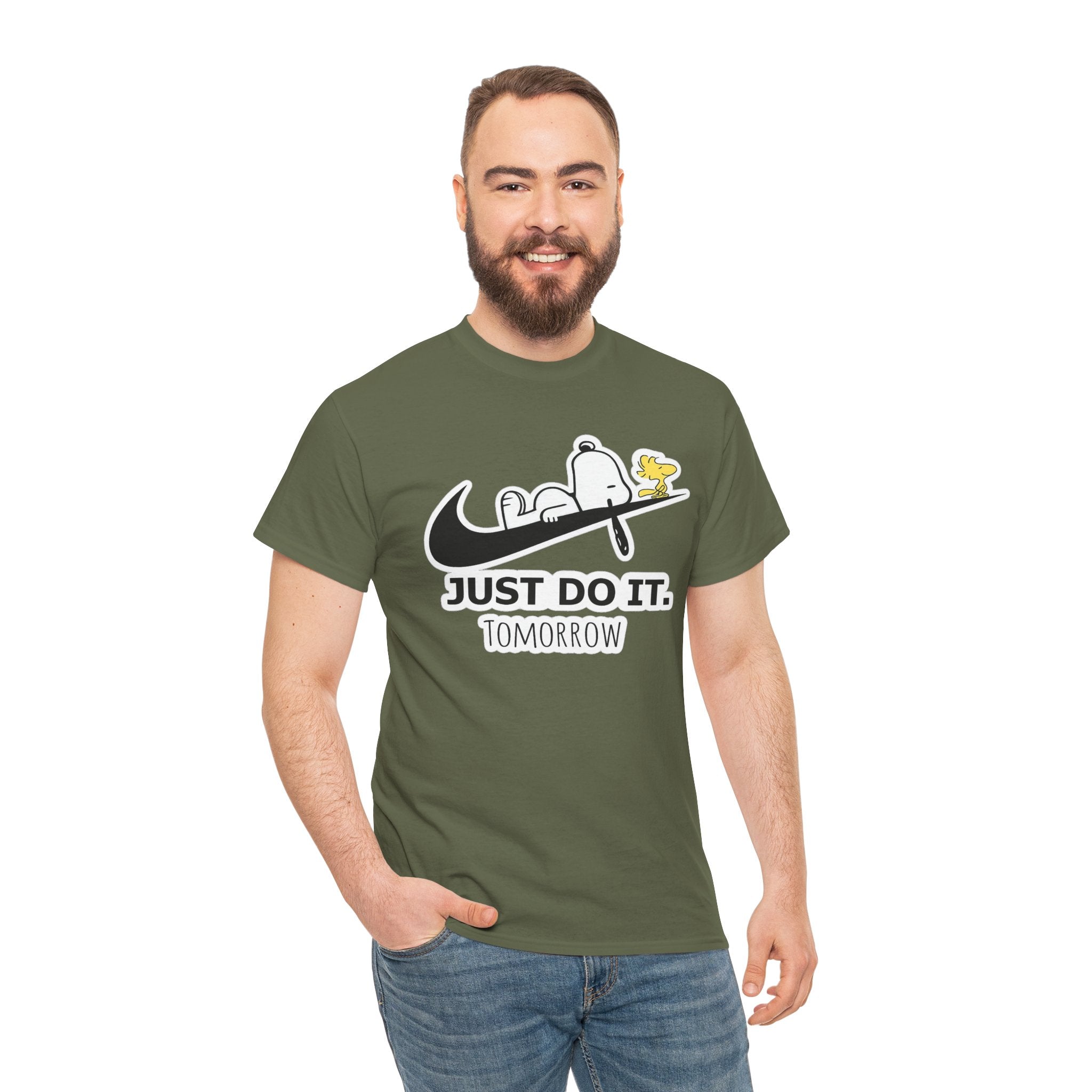 Snoopy "Just Do It Tomorrow" Graphic Cotton T-Shirt