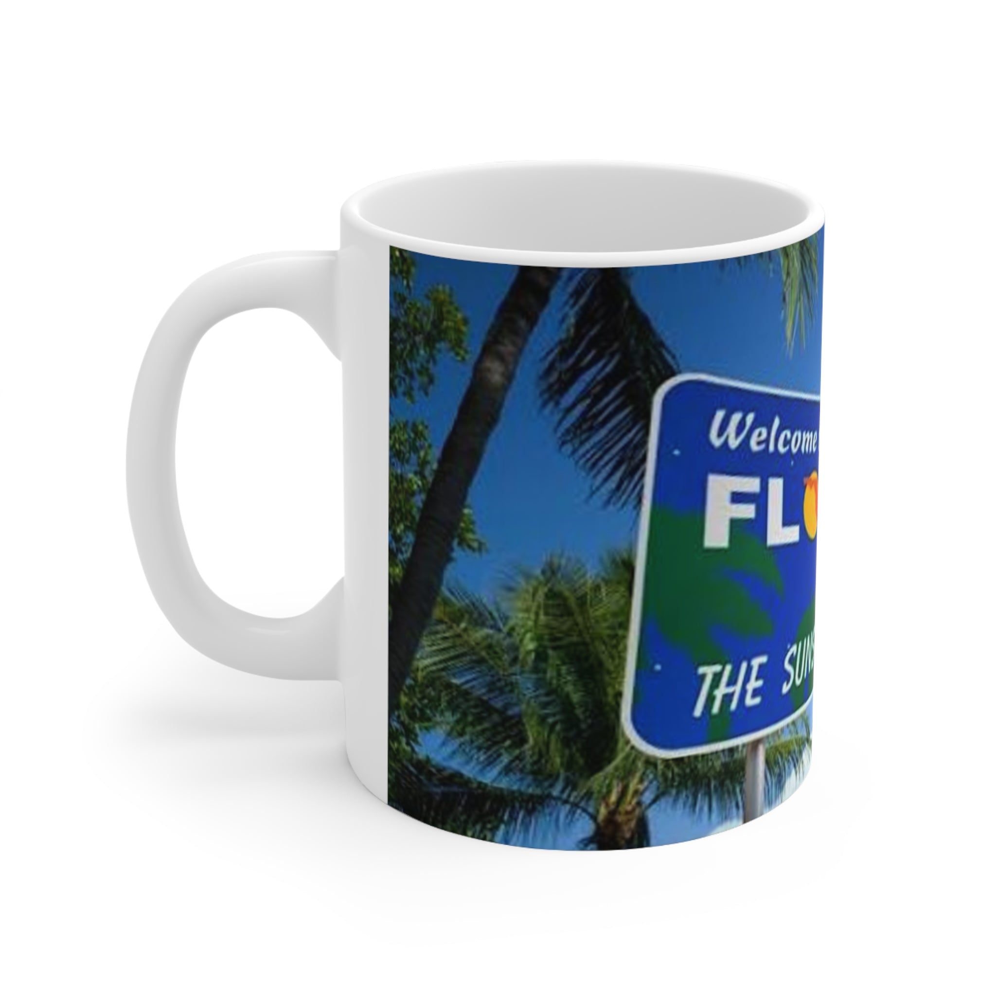 Florida Welcome Sign Coffee Mug — The Sunshine State Ceramic Travel Coffee Cup
