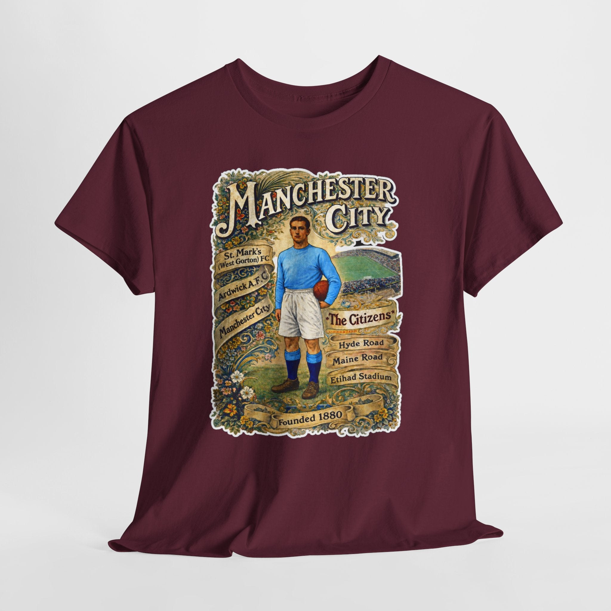 Manchester City Vintage Football Tee — Retro Soccer Graphic T-Shirt