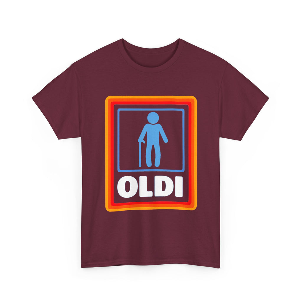 Oldi Retro Logo Tee — Funny Elderly Humour T-Shirt