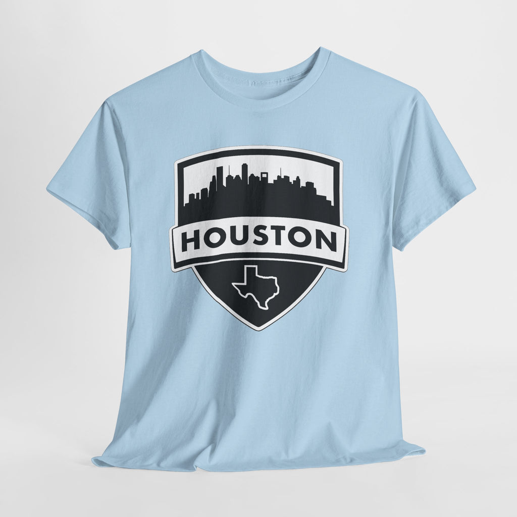 Houston Skyline Shield T-Shirt — Texas Outline City Pride Tee