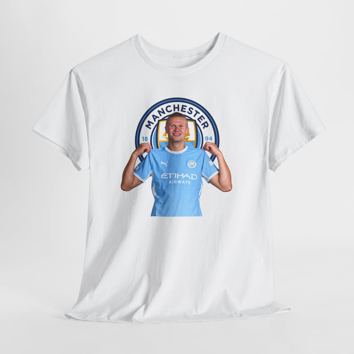 Manchester City Erling Haaland Inspired Cotton T-Shirt Tee — Player Celebratory Graphic T-Shirt