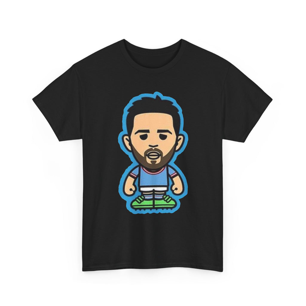 Bernardo Silva Manchester City Legend Graphic Tee — Player Cartoon Front & Tribute Poster Back