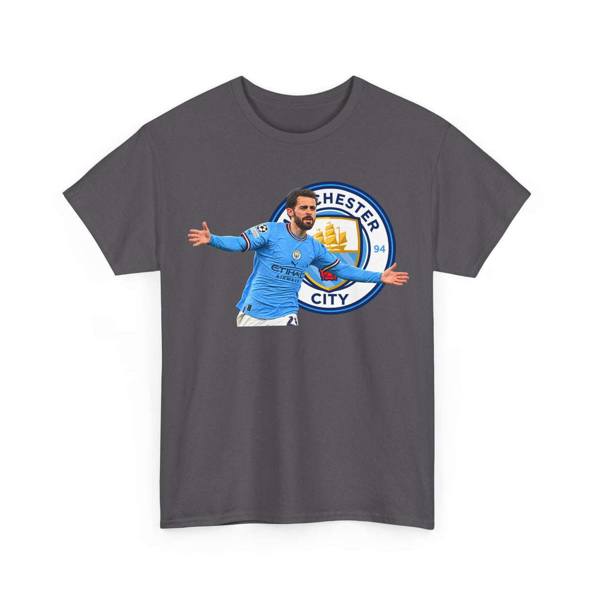 Bernardo Silva Manchester City Football Club Graphic Tee — Celebratory Player Design