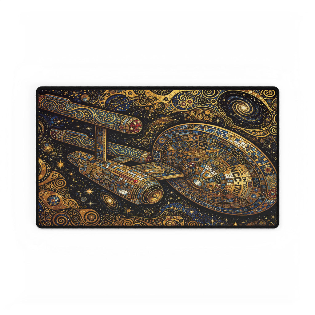 Starship Mosaic Desk Mat — Cosmic Star Trek-Inspired Gaming/Work Surface