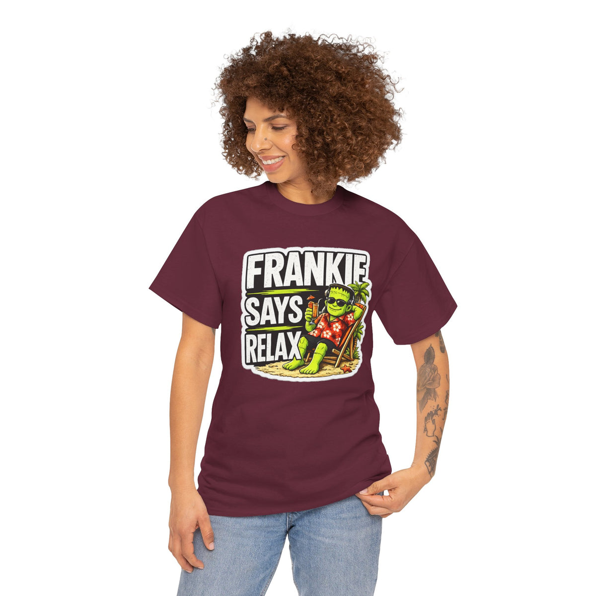Frankie Says Relax Funny Graphic Cotton T-Shirt