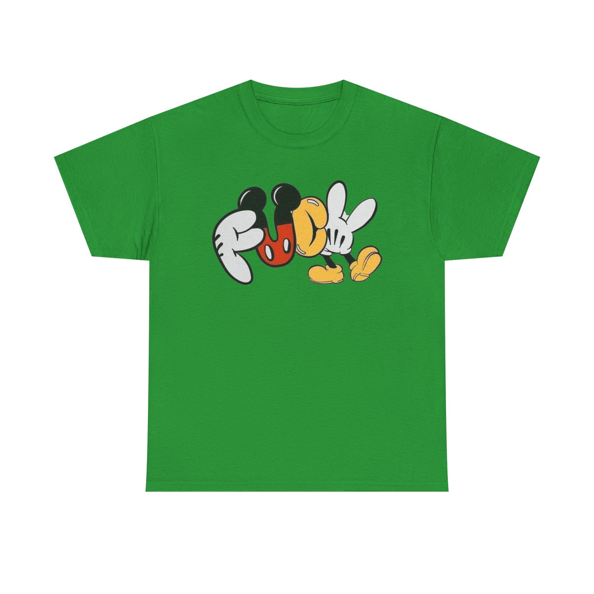 F**K Disney Graphic Tee — Playful Cartoon Hands & Shoes Design