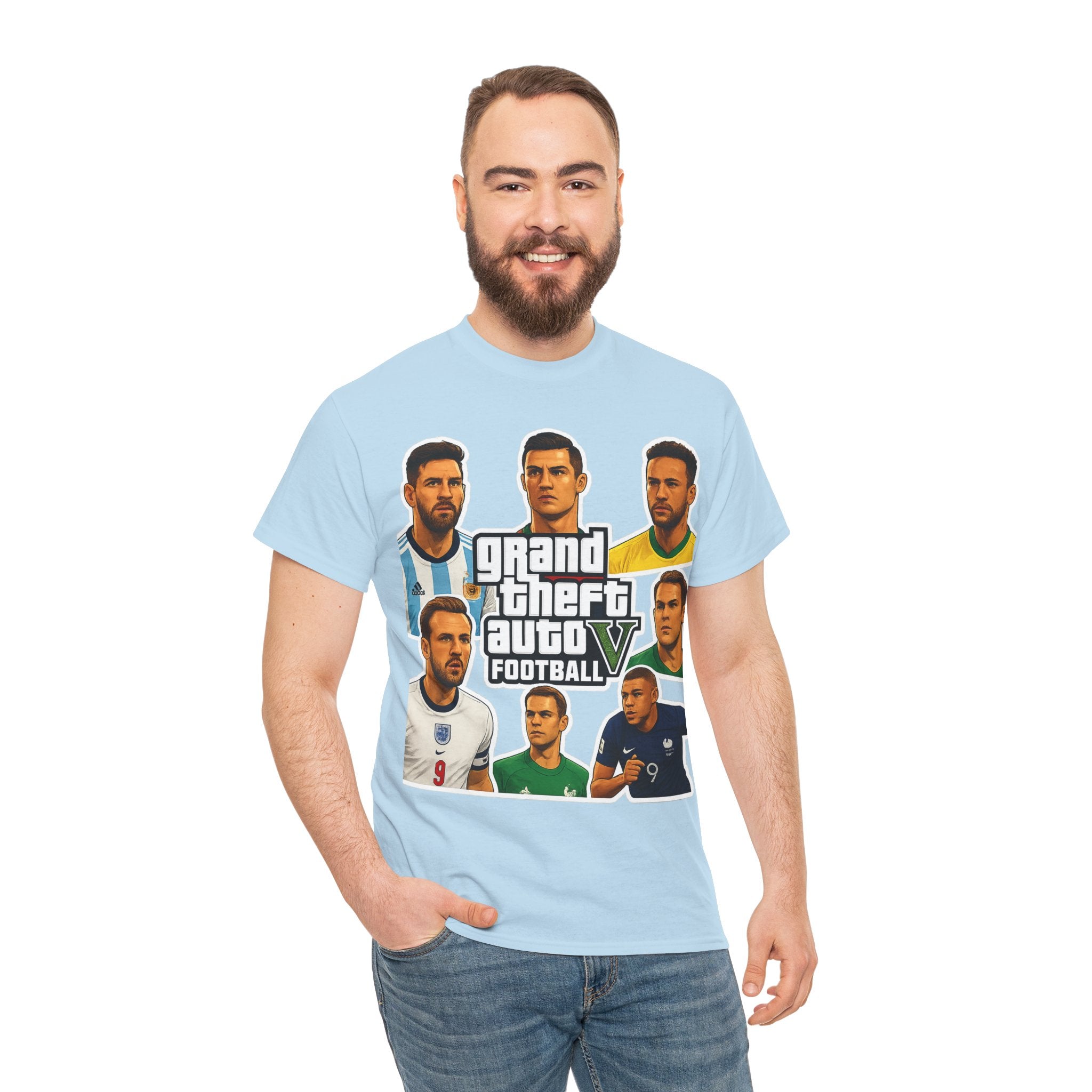 Graphic Tee — 'Grand Theft Auto V Football' Soccer Players Collage Shirt
