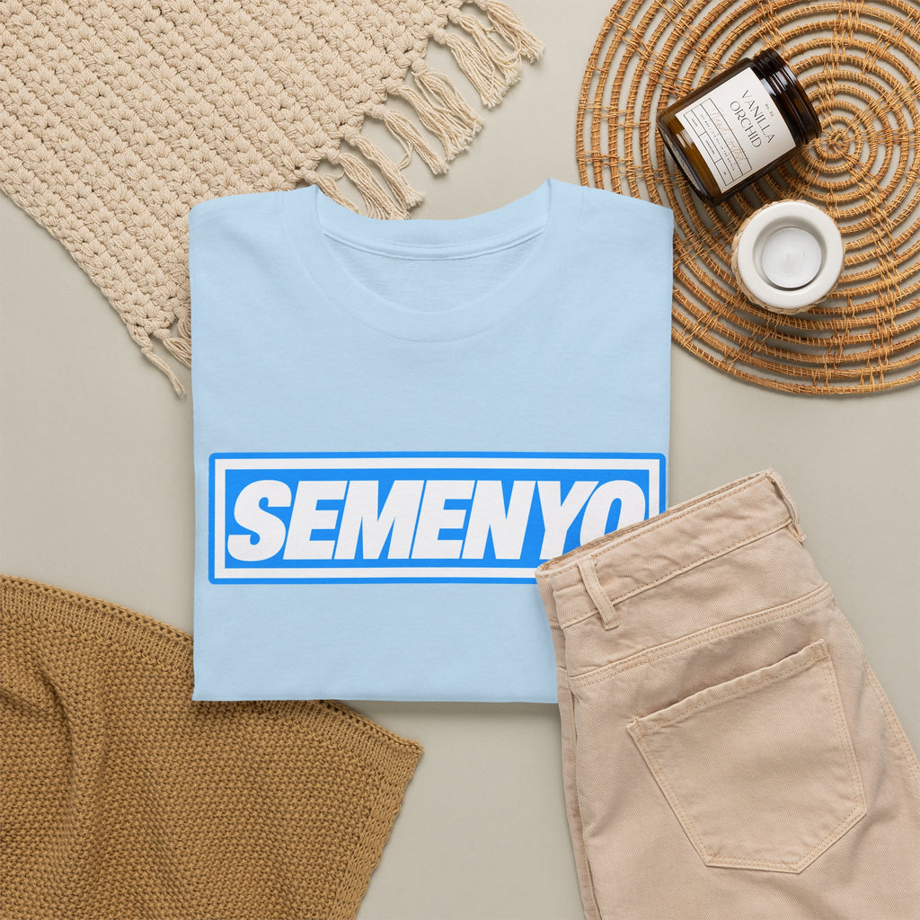 Semenyo Logo T-Shirt — Bold Blue Box-Text Tee