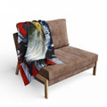 Patriotic Bald Eagle Fleece Blanket — American Flag Throw for 4th of July & Veterans
