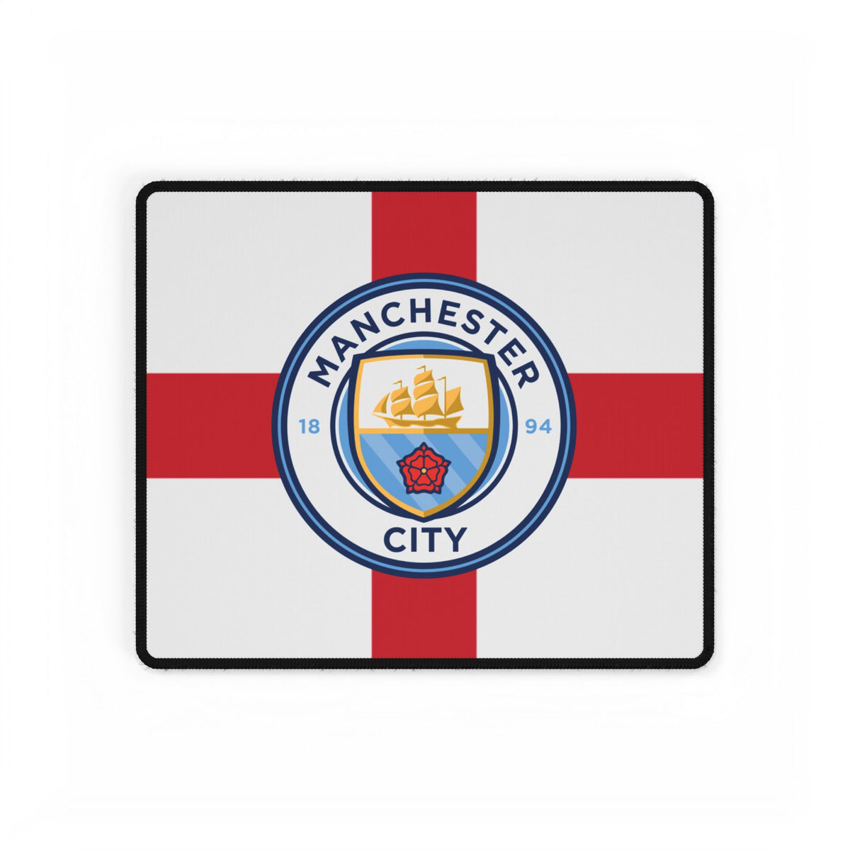 Manchester City St George Flag Desk Mat — Large Football Club Gaming Mouse Pad