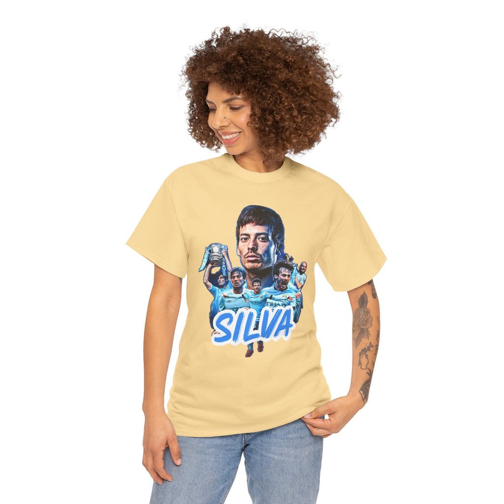 David Silva Manchester City Soccer Tee — Classic Player Portrait Football Shirt
