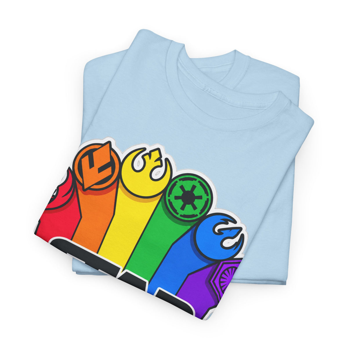 Star Wars Rainbow Emblem Tee — LGBTQ+ Pride Fan Cotton Shirt