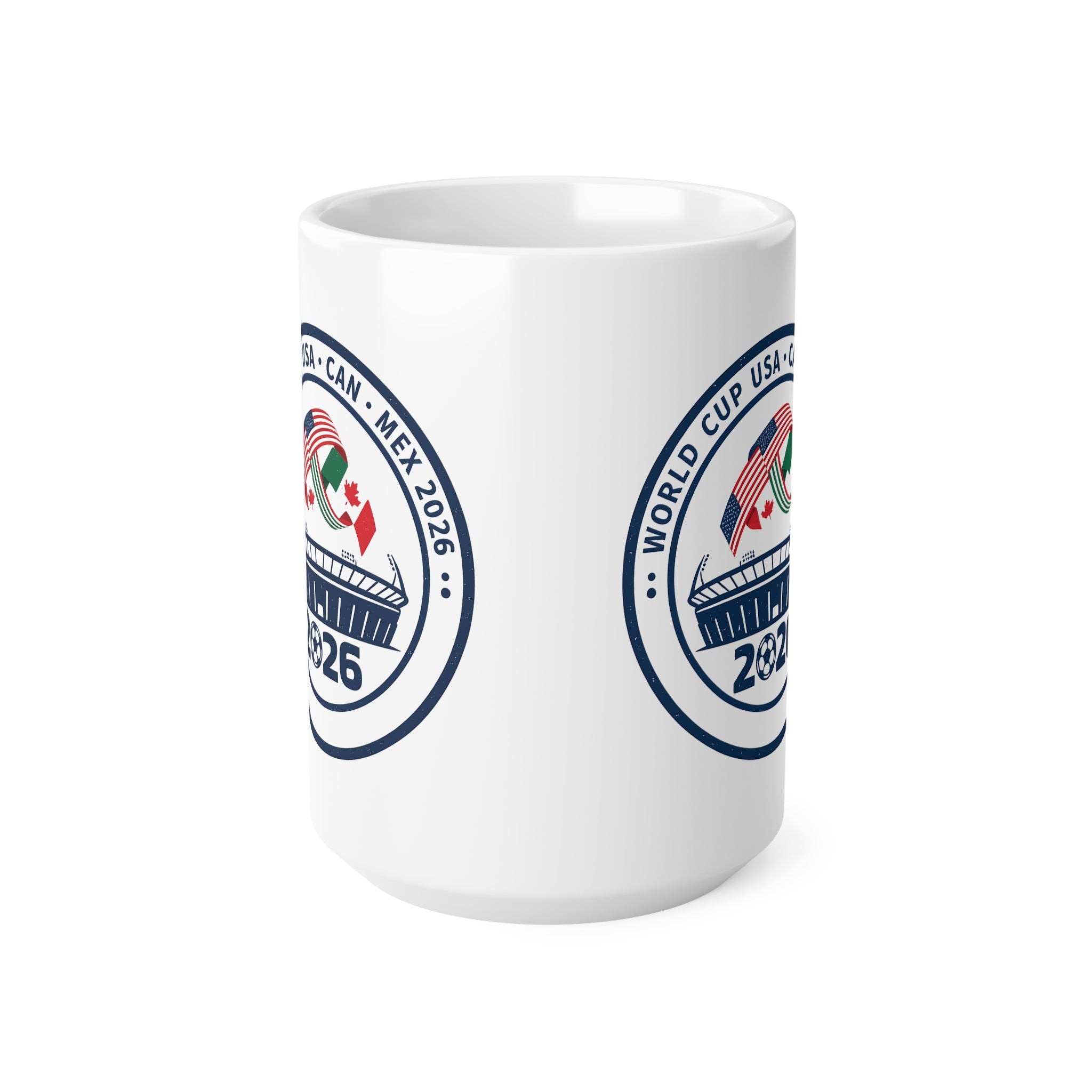 World Cup 2026 Ceramic Mug — USA • CAN • MEX Stadium Emblem (11oz & 15oz)