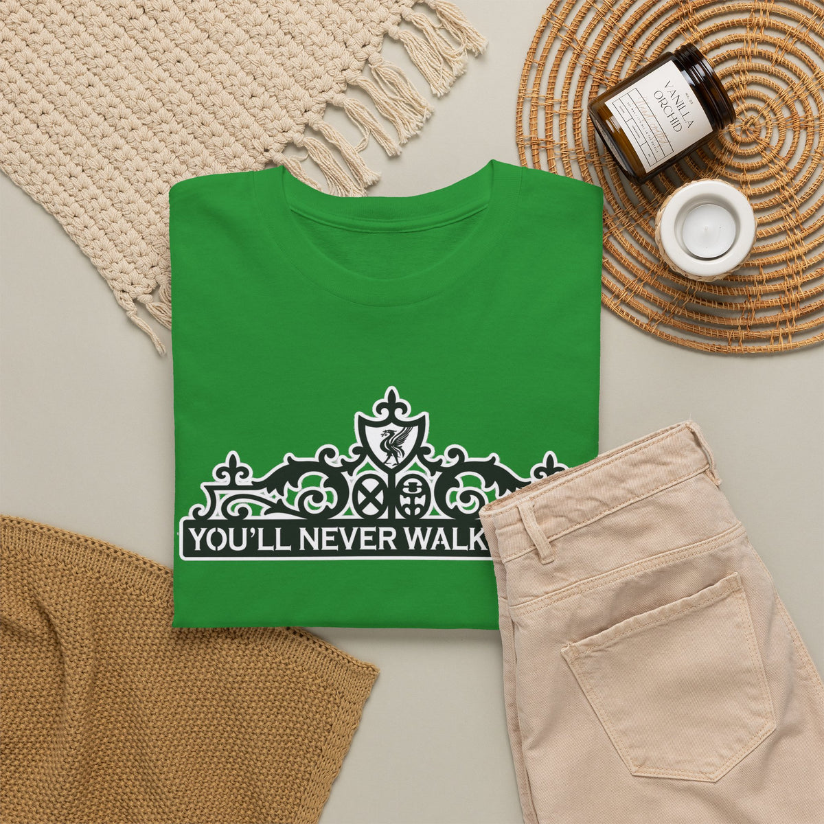 You'll Never Walk Alone T‑Shirt — Liverpool FC Crest Cotton Tee