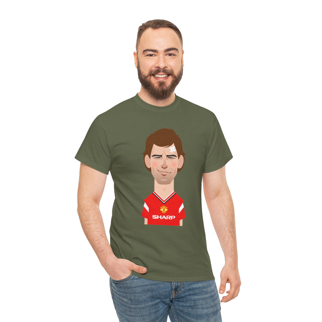 Bryan Robson Manchester United Legend Portrait Cotton T-Shirt